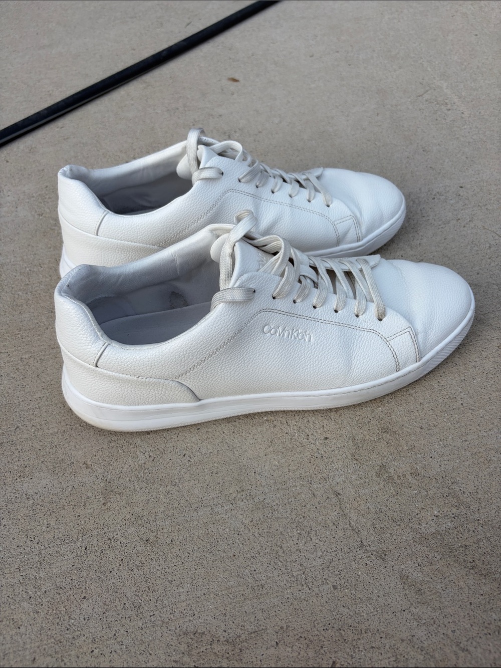 Calvin Klein Men's White Leather Low-Top Sneakers